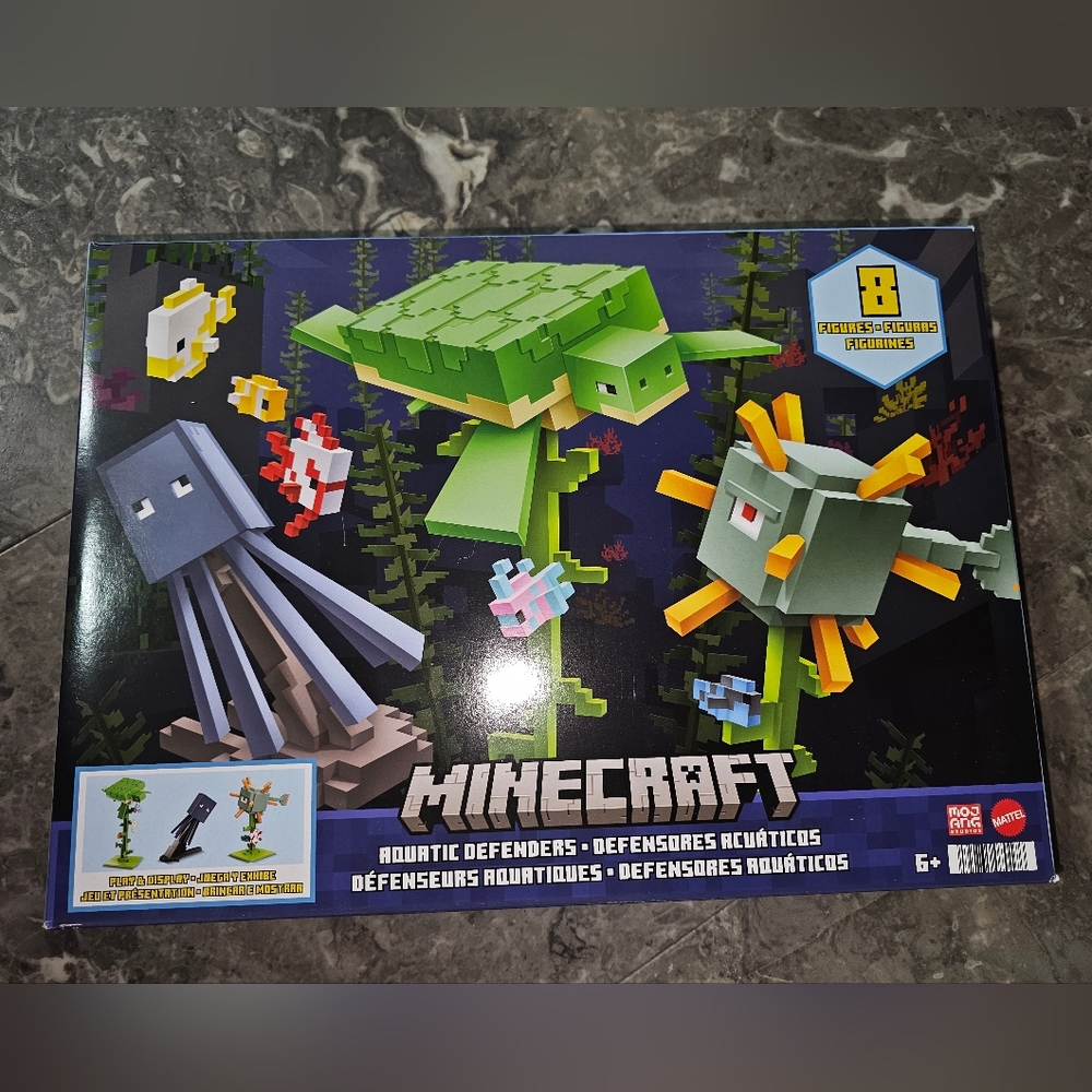 BRAND NEW IN BOX MINECRAFT AQUATIC DEFENDERS FIGURES